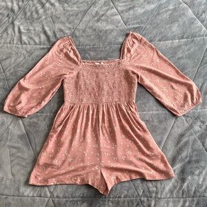 64. | American Eagle | Pink Floral Smocked Romper